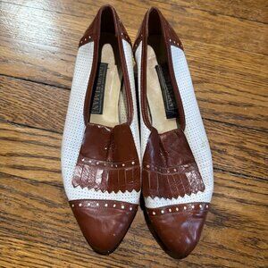 David Elman Two‑Tone Kitten Heels – Vintage 1990s